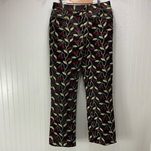 FAVOURBROOK Black silk embroidered pants